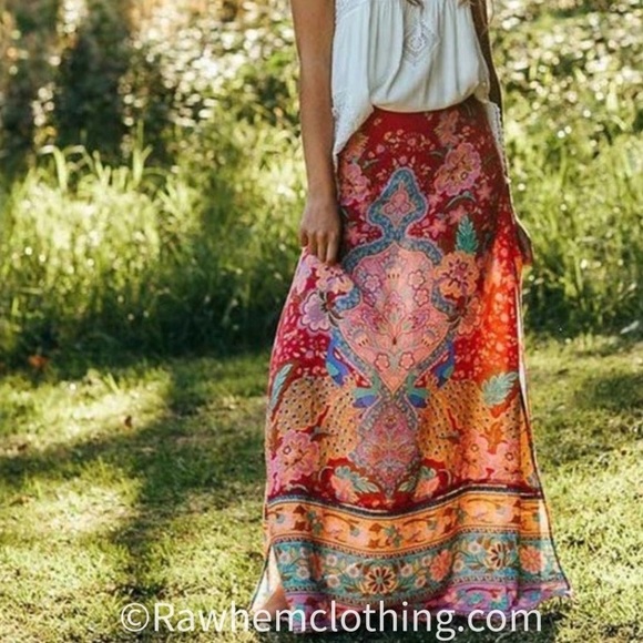 5⭐️Bohemian Festival floral Print skirt - Picture 2 of 9